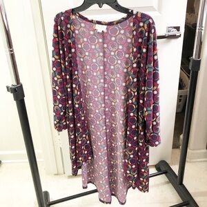 LuLaRoe purple dot print cardigan